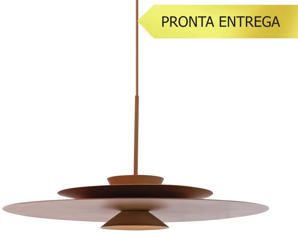 Pendente Tule Ø50X25,4Cm 1Xmr16 - Usina 25121/50 (PT - Preto Texturizado, Igual a Cor 1)