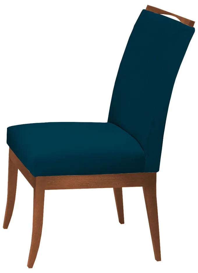 Conjunto 2 Cadeiras Sala de Jantar Lana Veludo Azul Marinho