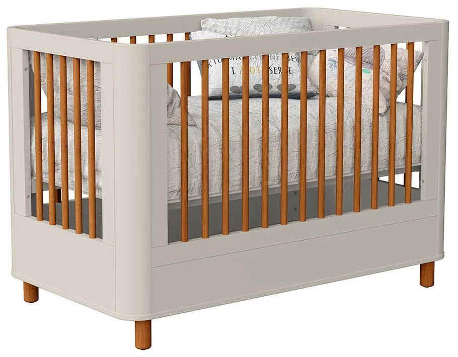 Berço Mini Cama Boom Slim com Pés Nordic - Areia Fosco