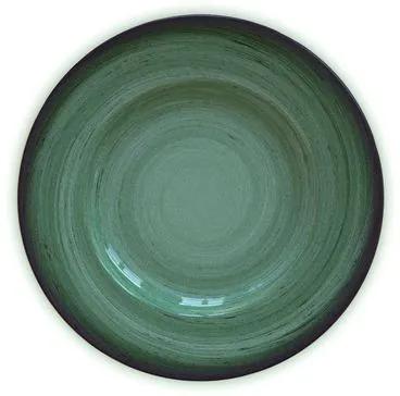 Prato Raso Tramontina Rústico Verde HS em Porcelana Decorada 27 cm