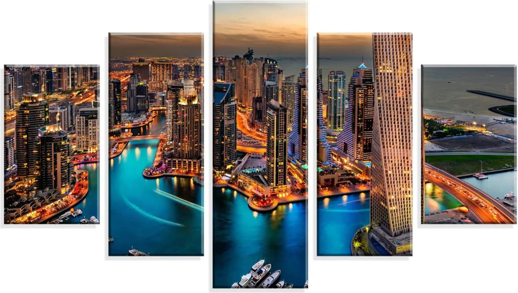 Conjunto de 5 Telas Wevans em Canvas 90x160 New Dubai Multicolorido