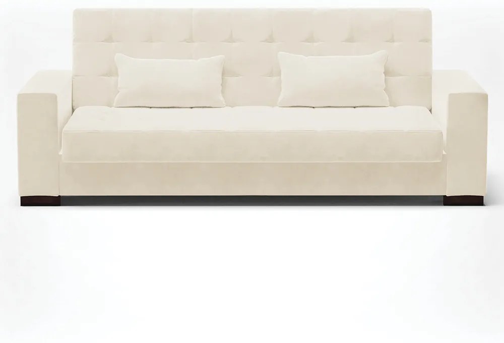 Sofá Cama Casal 3 Lugares 210cm Lisboa Veludo  D03 - D'Rossi - Bege