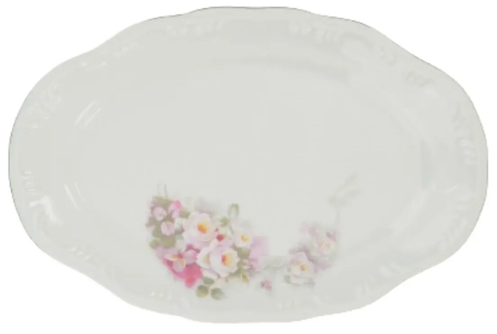 Travessa Rasa Oval 36Cm Porcelana Schmidt - Dec. Vitoria 0397