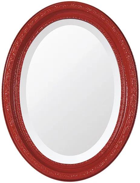 Espelho Oval Bisotê Vermelho Luxo Pequeno