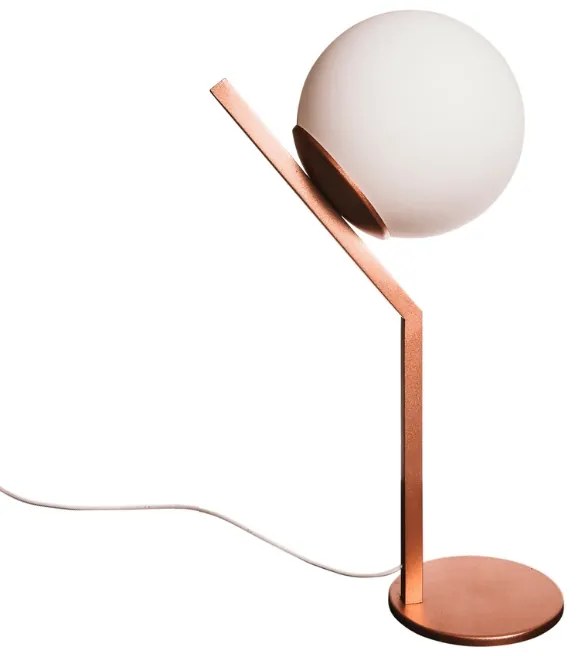 Abajur Angular Tubo Quadrado Ø26X52Cm 1Xe27 G45 / Globo Ø14Cm | Usina... (BT / DR-PV - Branco Texturizado / Dourado Brilho Polido Verniz, AMBAR)
