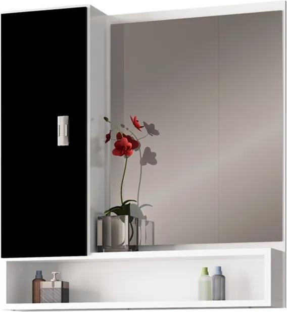 Espelho Para Banheiro Madeira Orquídea 60 Cozimax Branco/preto