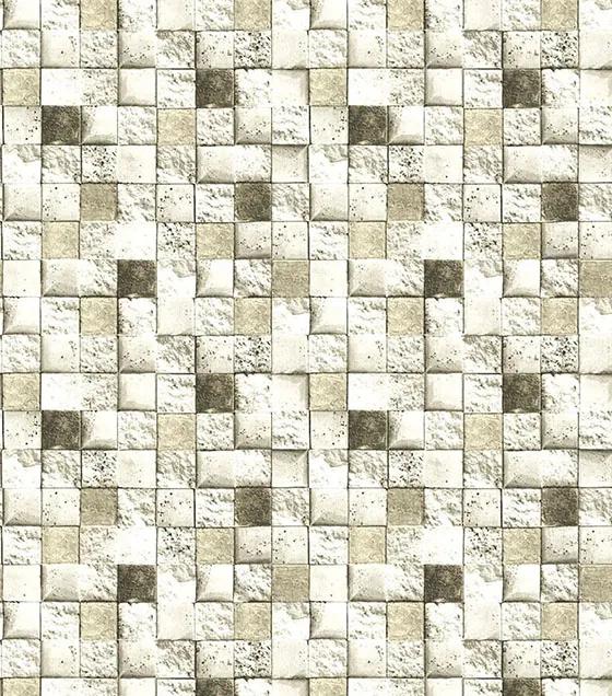Papel de Parede Vinílico Pedra Mosaico 3D Bege Claro - Importado - Coleção Império New Rustic - 0402