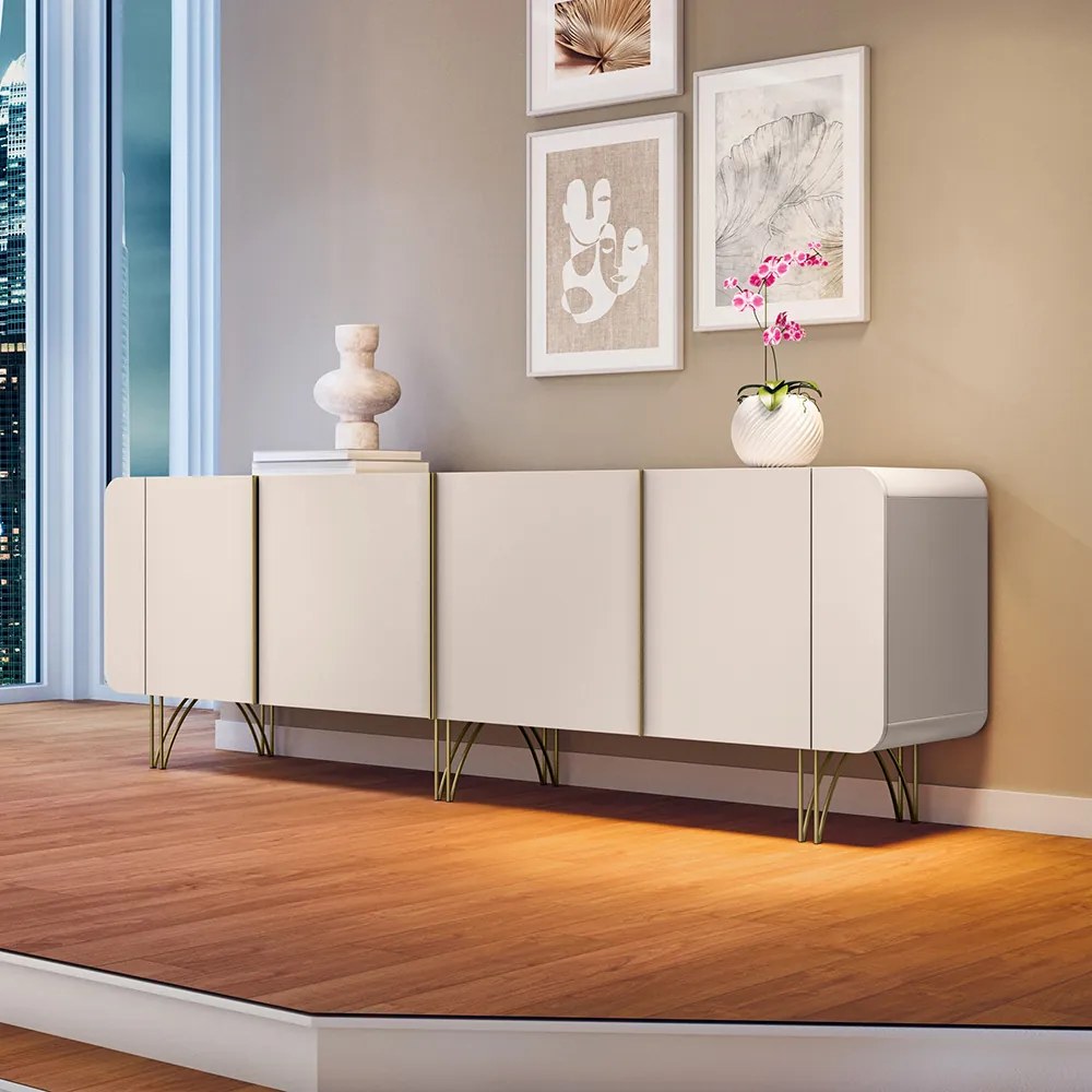Balcão Aparador Buffet Anabelle Off White H01 - D'Rossi
