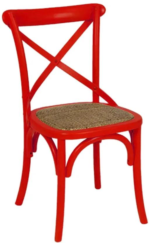Cadeira em Assento Rattan Vermelha