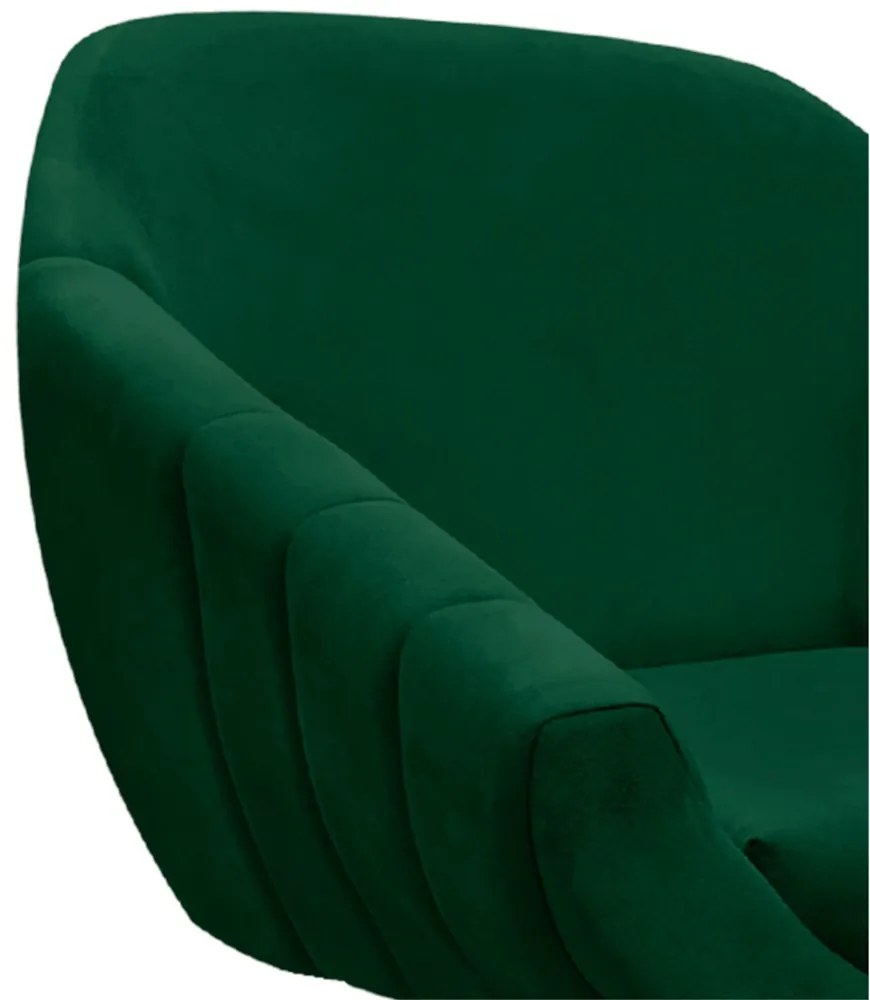 Poltrona Giratória Giovana Suede Verde Base Madeira MM30 D'Rossi