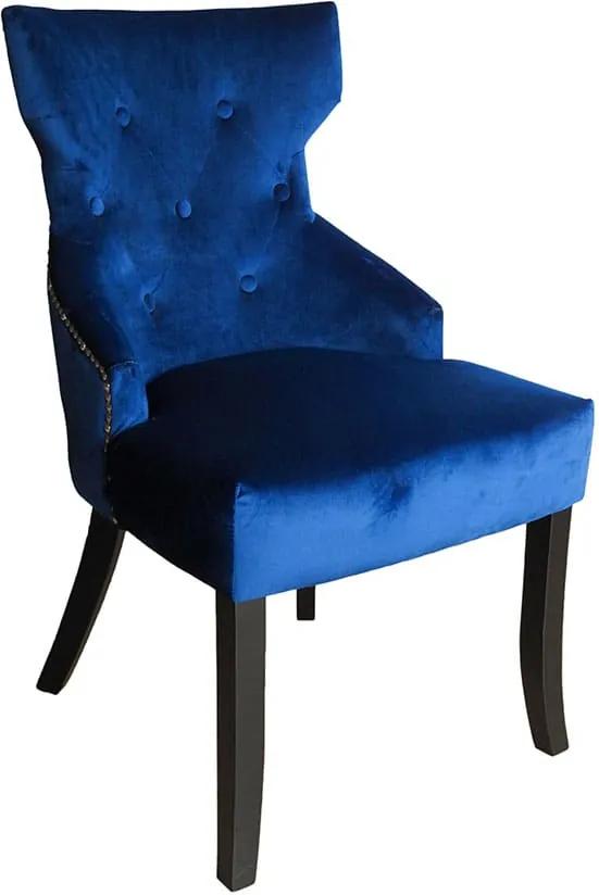 Cadeira em Madeira com Estofado Azul - 93x53x60cm