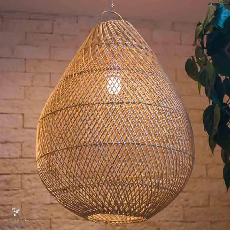 Luminária de Teto em Rattan Bali | Gota