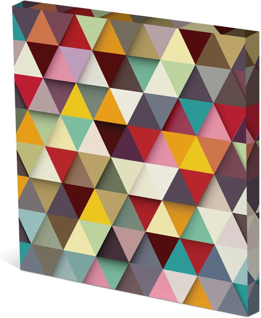 Tela Canvas 30X30 cm Nerderia e Lojaria triangles colorido