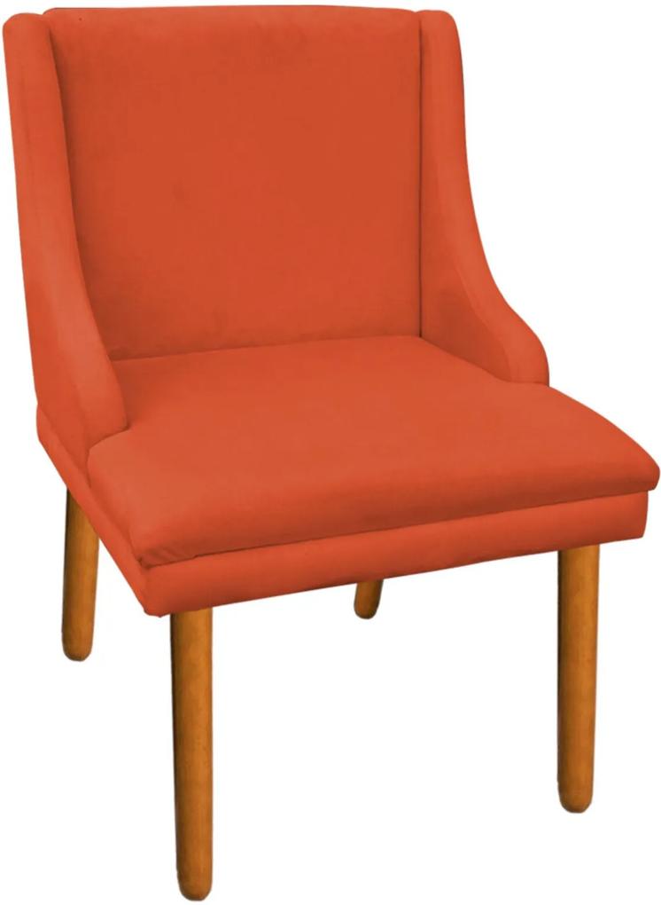 Cadeira Poltrona Decorativa Liz Suede Laranja - D'Rossi