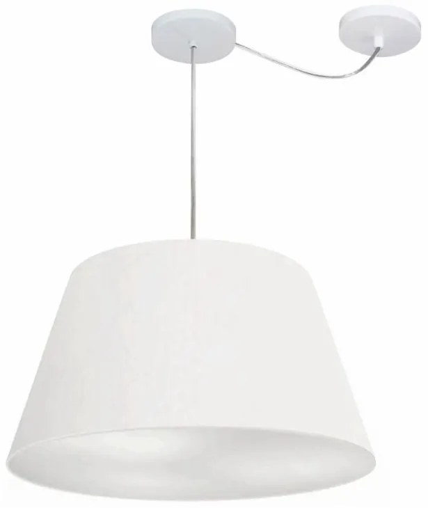 Lustre Pendente Cone Com Desvio de Centro Vivare Md-4278 Cúpula em Tecido 35x50cm - Bivolt