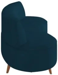 Sofá 2 Lugares para Sala Living 135cm Pés Palito Korah Z08 Veludo Azul