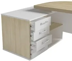 Conjunto Escritório Home Office 3 Peças Mesa em U Corp A06 Carvalho/Br