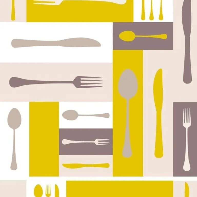 Papel de parede adesivo casual kitchen amarelo e cinza