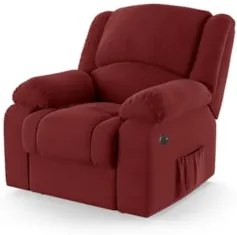 Poltrona do Papai Reclinável Pietra Power Touch Massagem FH9 Veludo Ve