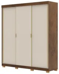 Guarda Roupa Casal 200cm 3 Portas Duke Flex Imbuia/Fendi V02 - Mpozena