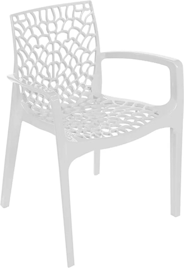 Cadeira Gruvyer com Braços em Polipropileno Branco