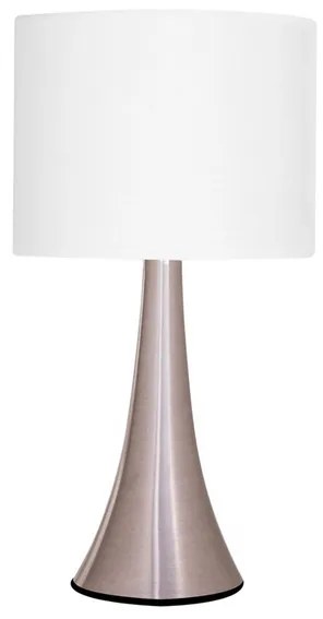 Abajur Metal Tecido 20Cm Turret - BRANCO / NÍQUEL