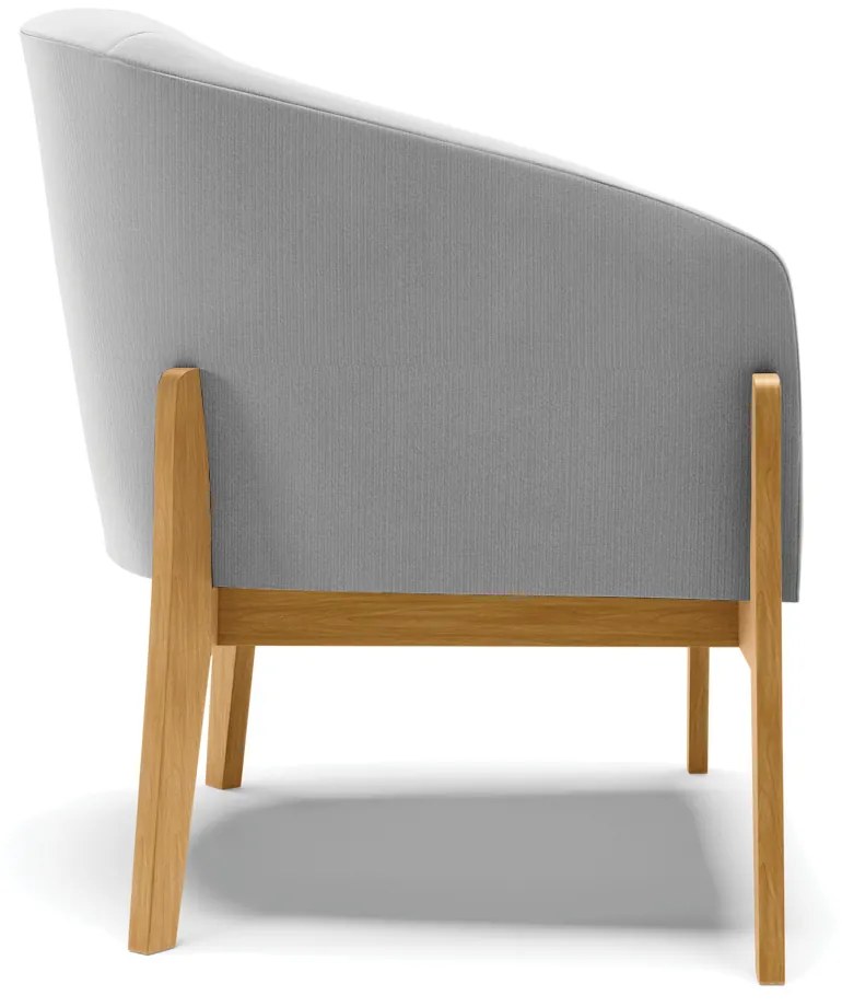 Poltrona Decorativa Base de Madeira kit 2 Stella Suede D03 - D'Rossi - Cinza