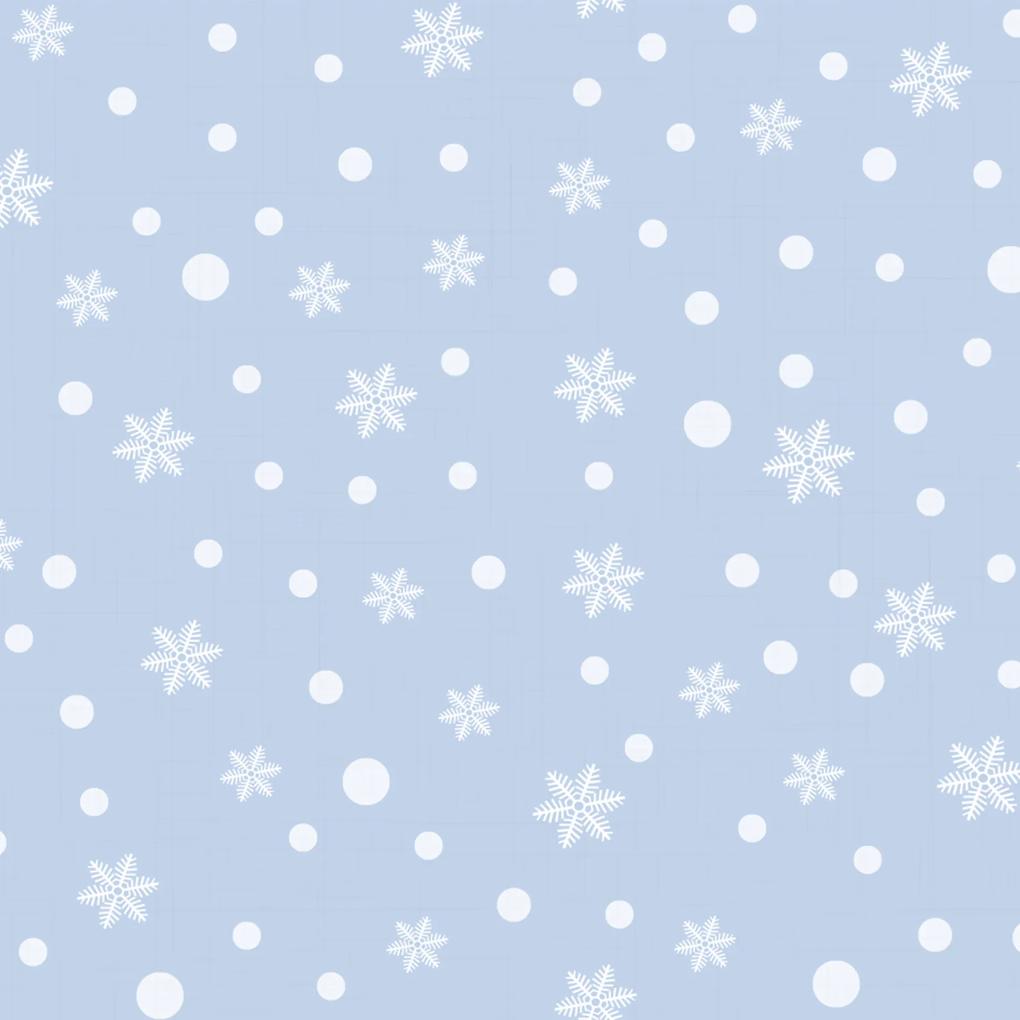 Papel de Parede Neve em Flocos Azul e Branco 57x270cm