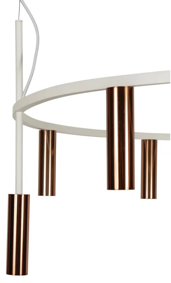 Pendente Platinum Circular Ø80X44,5Cm 9Xmr11 - Usina 16931/80 (PT / CP-M - Preto Texturizado / Champanhe Metálico)