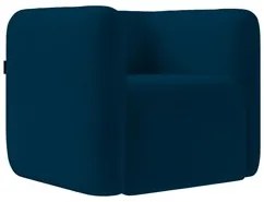 Poltrona para Sala de Estar Decorativa Quadrada Maggie K04 Veludo Azul