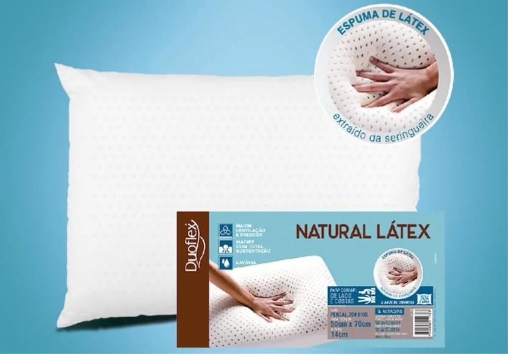 Travesseiro de Látex BAIXO - Capa 100% algodão 200 fios - 50 x 70 cm - Duoflex