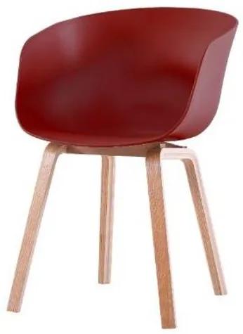 Cadeira com Bracos Dino Marsala Pes Madeira 55cm - 60533 Sun House