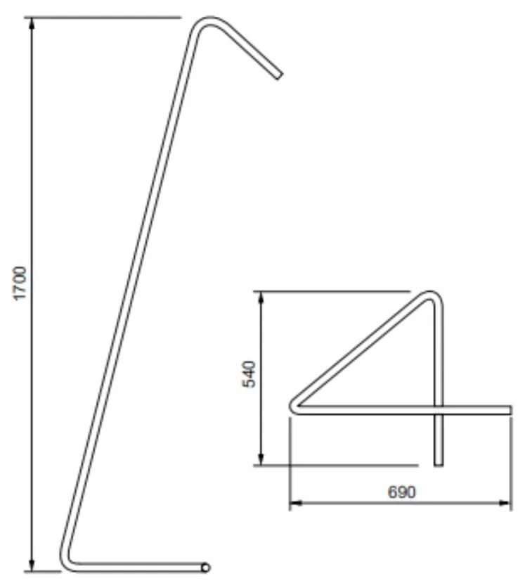 Luminária De Chão Clips 54X170Cm Led 25W Por Waldir Junior - Usina 510... (PT - Preto Texturizado, 3000k, 110v)