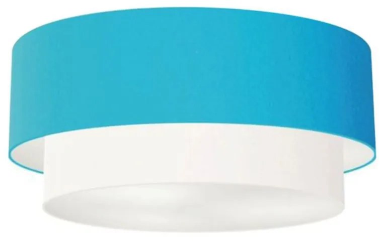 Plafon Para Sala de Jantar Cilíndrico SJ-3064 Cúpula Cor Azul Turquesa Branco