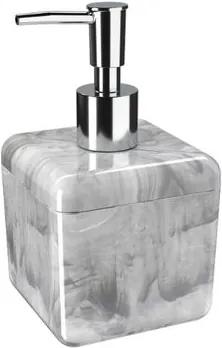 Porta Sabonete Líquido/Álcool Gel Cube 330ml 8,5x8,5x15cm Mármore Branco - 20878/0480 - Coza - Coza