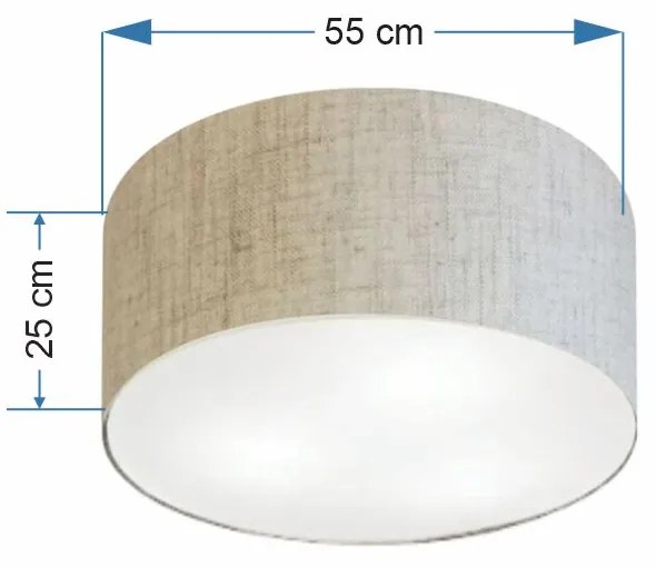 Plafon Cilíndrico Vivare Md-3058 Cúpula em Tecido 55x25cm - Bivolt