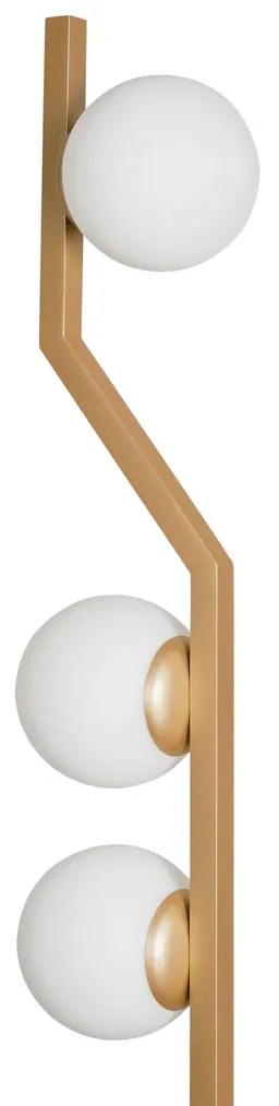Luminaria De Chão Zig Ø27,5X159Cm 3Xg9 / Globo Ø12Cm / Coluna | Usina... (RG-M Rosê Metálico, FOSCO)