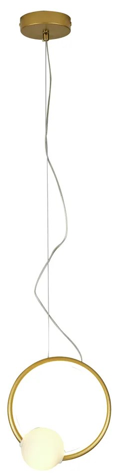 Pendente Allenza Ø20Cm Aro Vertical Led 6W 3000K Bivolt Alumínio Doura...