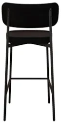 Banqueta Alta Bar Estofada Kit 2 Ella M25 Linho Preto/Marrom - Mpozena