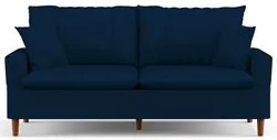 Sofá Living 2 Lugares 160cm com Almofadas Veras D05 Suede Azul - Mpoze