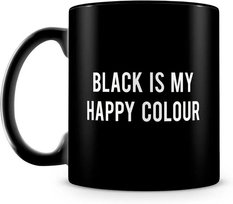 Caneca Personalizada Black is my Happy Colour (100% Preta)