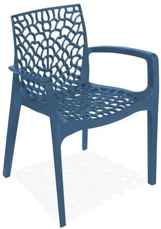 Cadeira Decorativa com Braços, Azul, Gruvyer