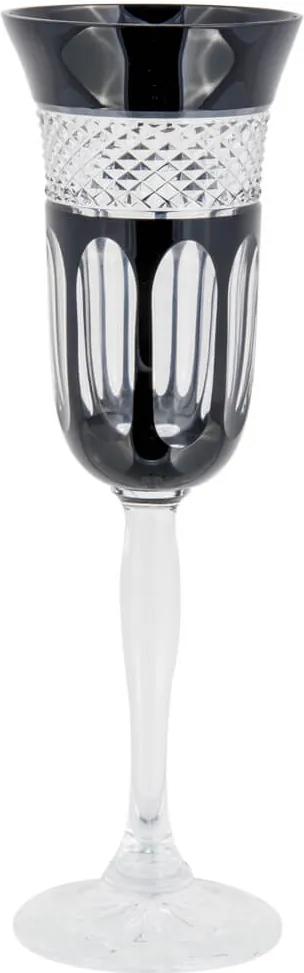 Taça de Cristal Lodz para Champanhe de 150 ml - Black