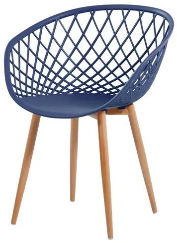 Cadeira Monaco Polipropileno cor Azul Marinho com Base Aco - 61201 Sun House