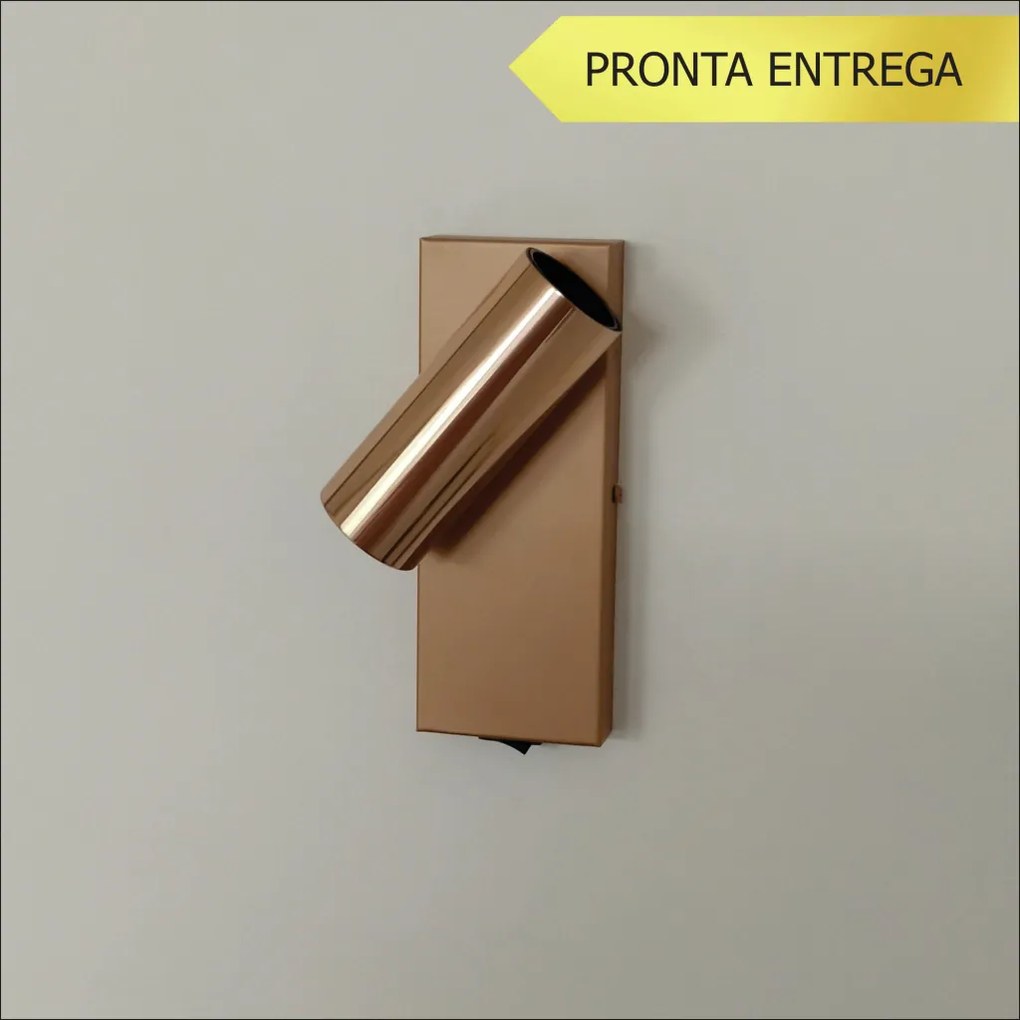 Arandela Tub Slim 06X15Cm Alumínio 1Xmr11 C/ Interruptor - Qimporta Ar... (HONEY)