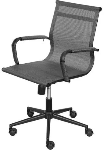 Cadeira Office Eames Baixa Dark Tela Cinza com Base Rodizio Preta - 74386 Sun House