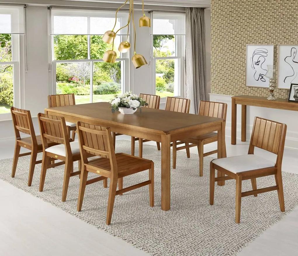 Mesa de jantar Angra Retangular no Tamanho (0,90 x 1,60) Madeira de Eucalipto