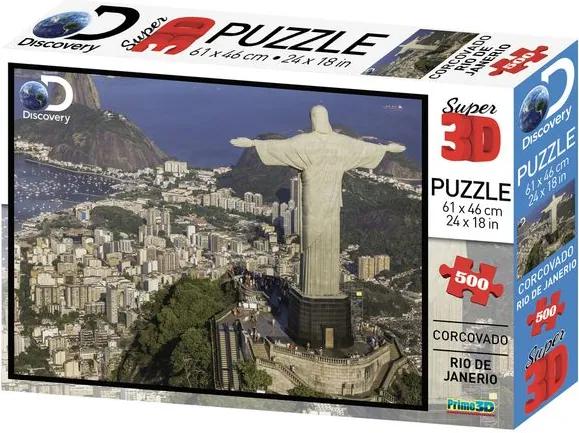 Quebra Cabeça Super 3D Modelo Corcovado Rio de Janeiro com 500 Peças Multikids - BR1060 BR1060