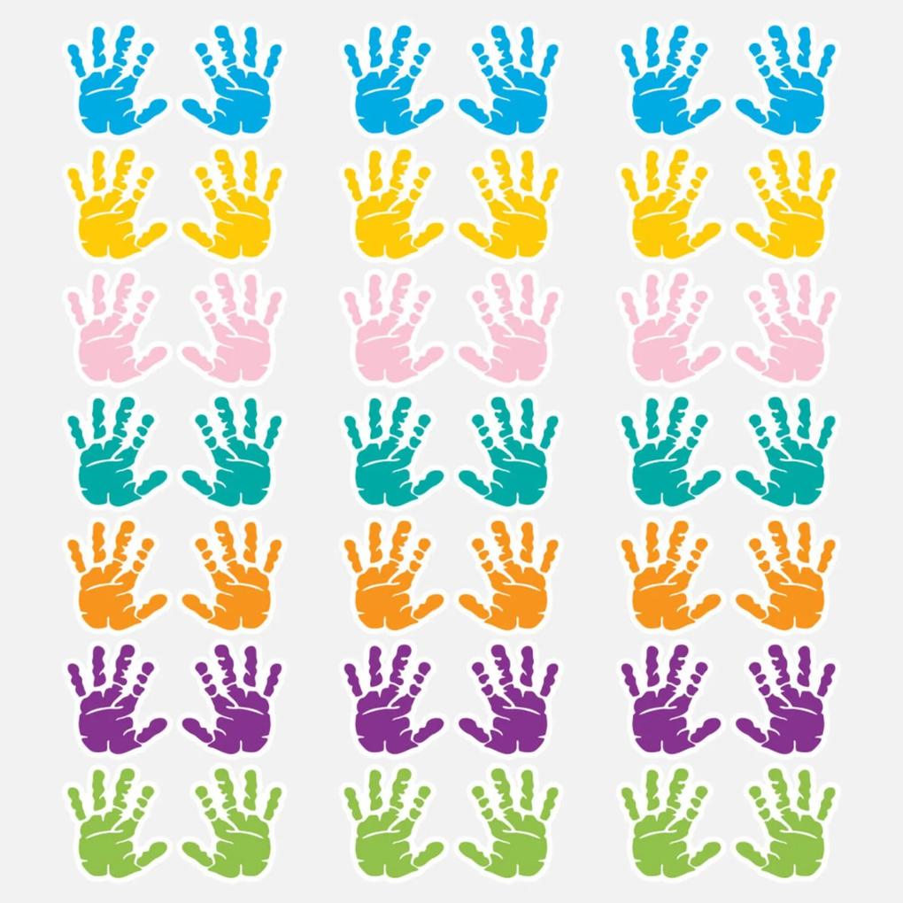 Adesivo de Parede Infantil Mãos Coloridas 8x9cm 42un