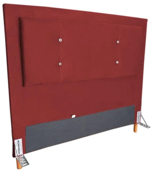 Cabeceira Cama Box Solteiro 90cm Caribe Suede Vermelho - Sheep Estofados - Vermelho